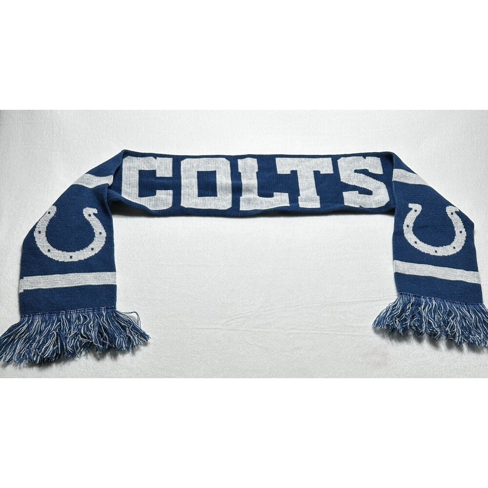 Indianapolis Colts Scarf NFL Football Logo 60”x6.5” Blue White Horseshoe